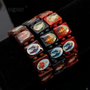 3-Color Saints Wooden Rosary Bracelet – Religious Fashion Jewelry for Women