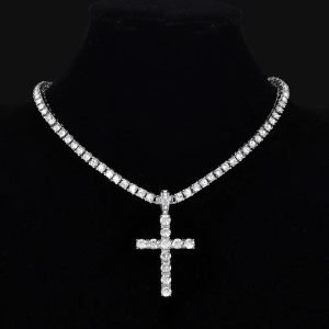 Men & Women Hip Hop Cross Pendant Necklace