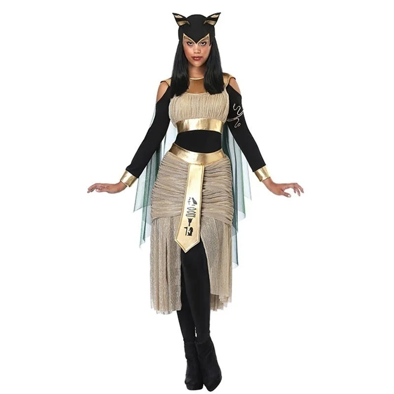 Cat Goddess Bastet Costume – Ancient Egyptian Cosplay Dress for Women