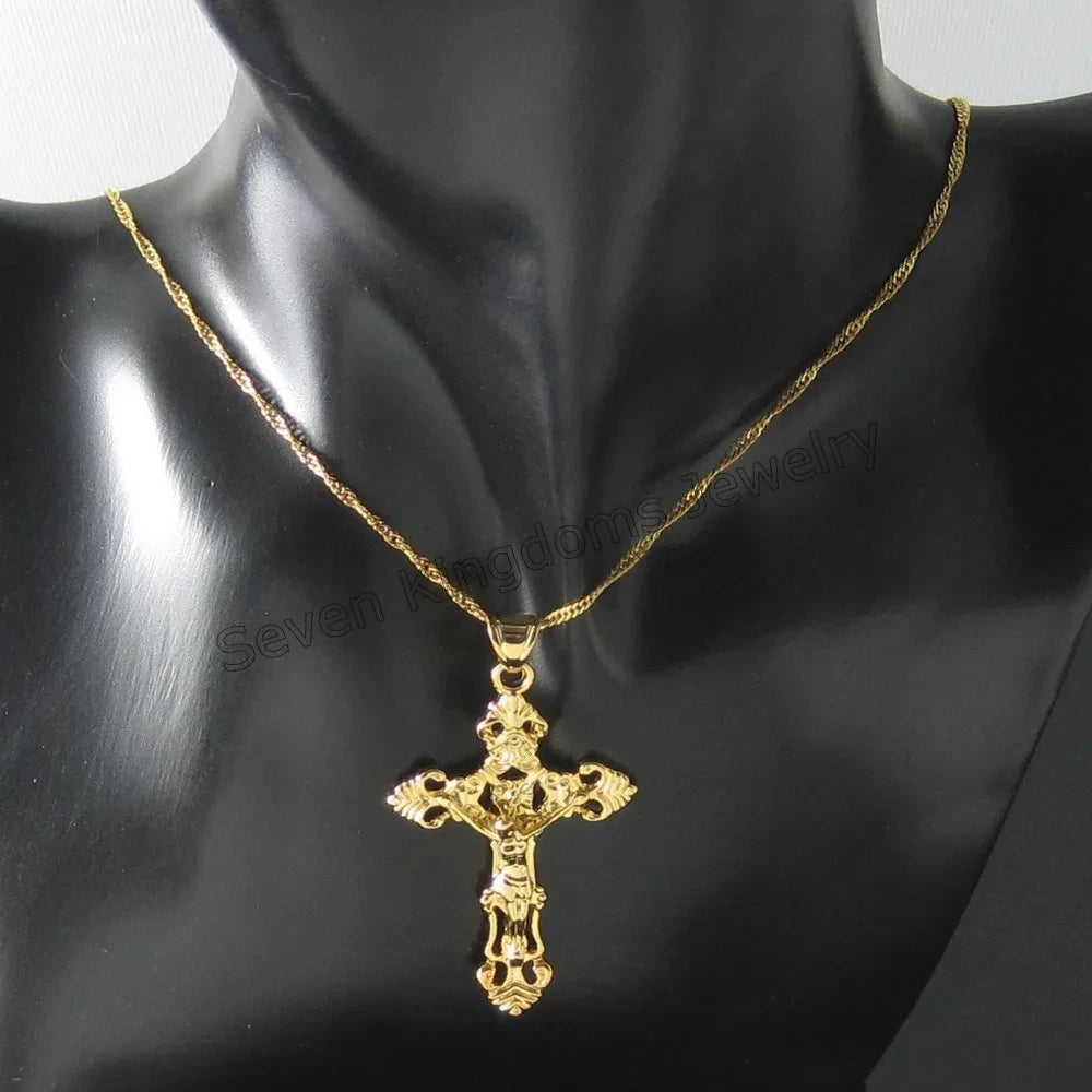 Jesus Cross Pendant Necklace – Christ the Redeemer Christian Catholic Jewelry (45CM or 60CM) - Image 2