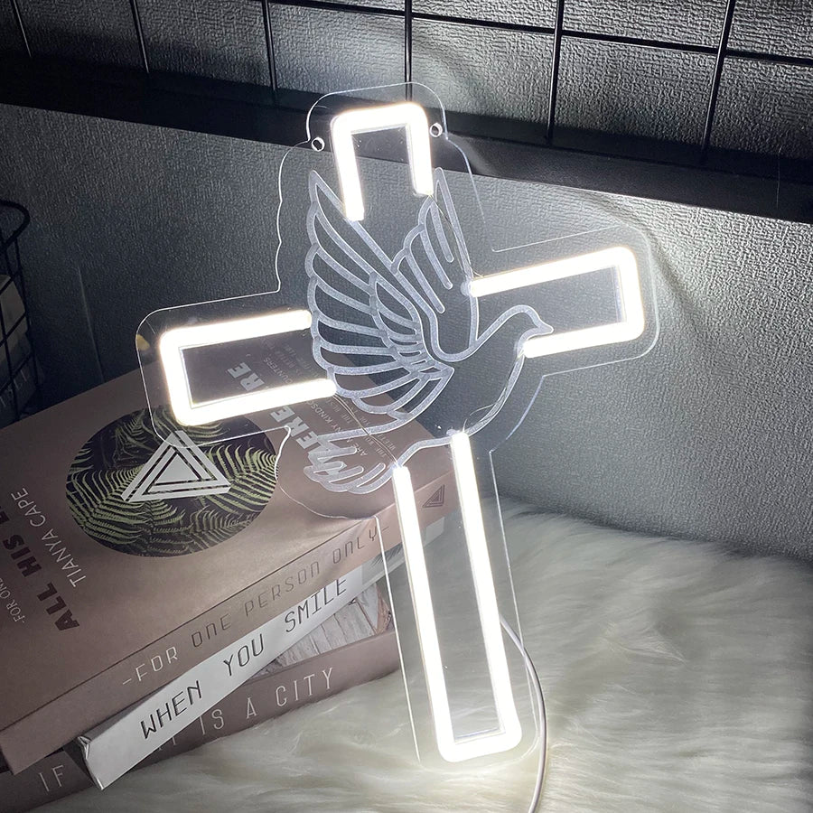 Cross Neon Sign – LED Jesus Neon Light for Wall Decor & Gifts - Image 4