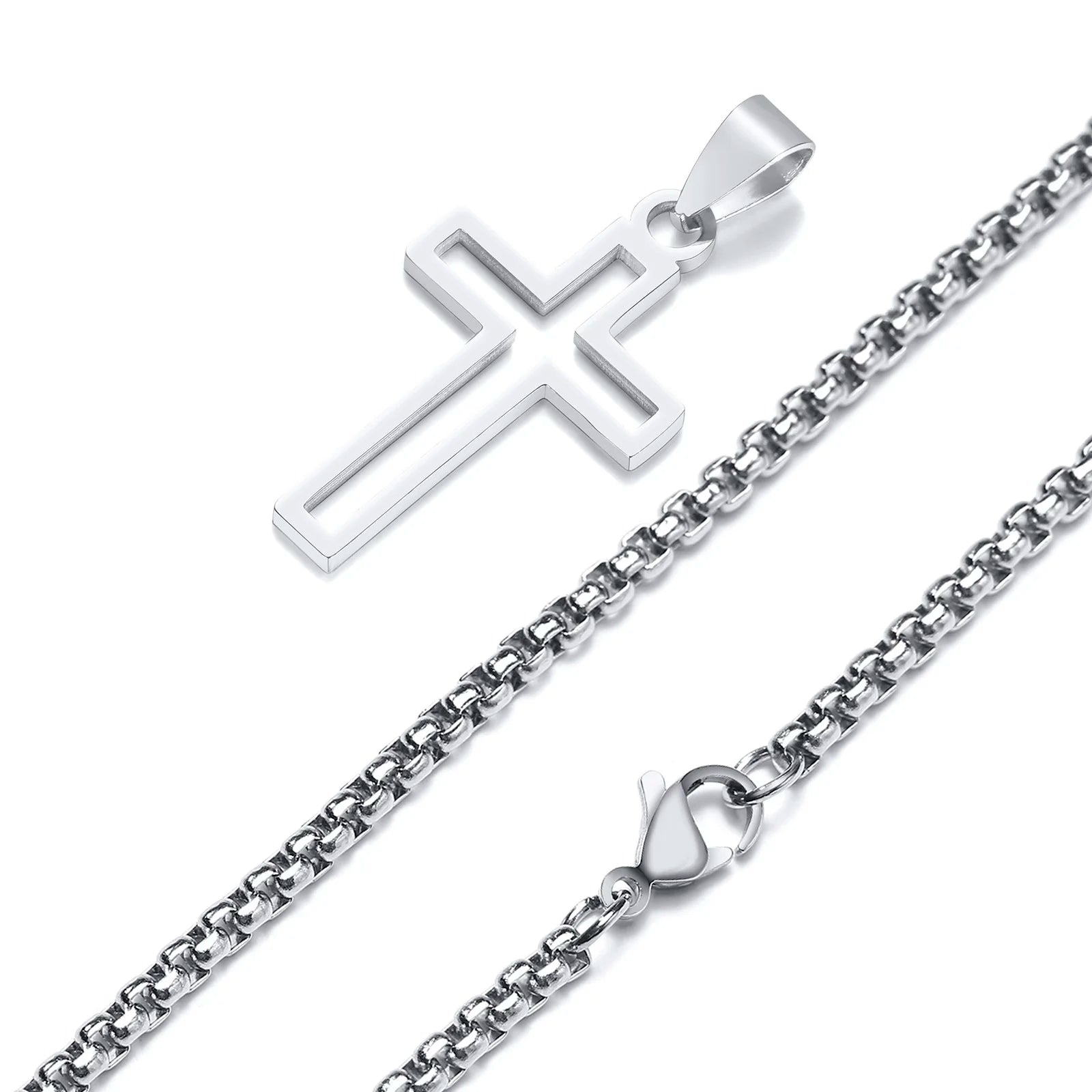 Casual Hollow Cross Necklace for Men & Boys - Image 14