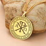 Dawapara Chi Rho Necklace Greek Orthodox Alpha Omega Pendant Protection Pray Religious Christian Gift Stainless Steel Jewelry