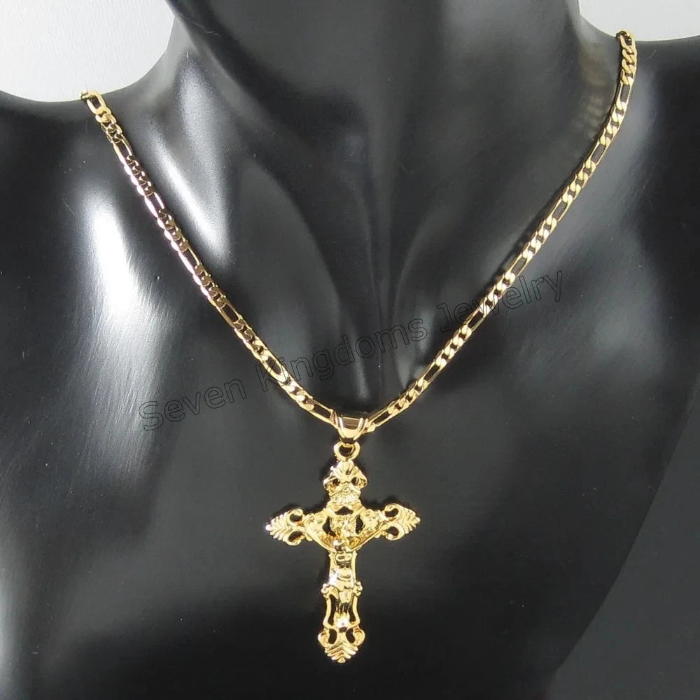 Jesus Cross Pendant Necklace – Christ the Redeemer Christian Catholic Jewelry (45CM or 60CM) - Image 3