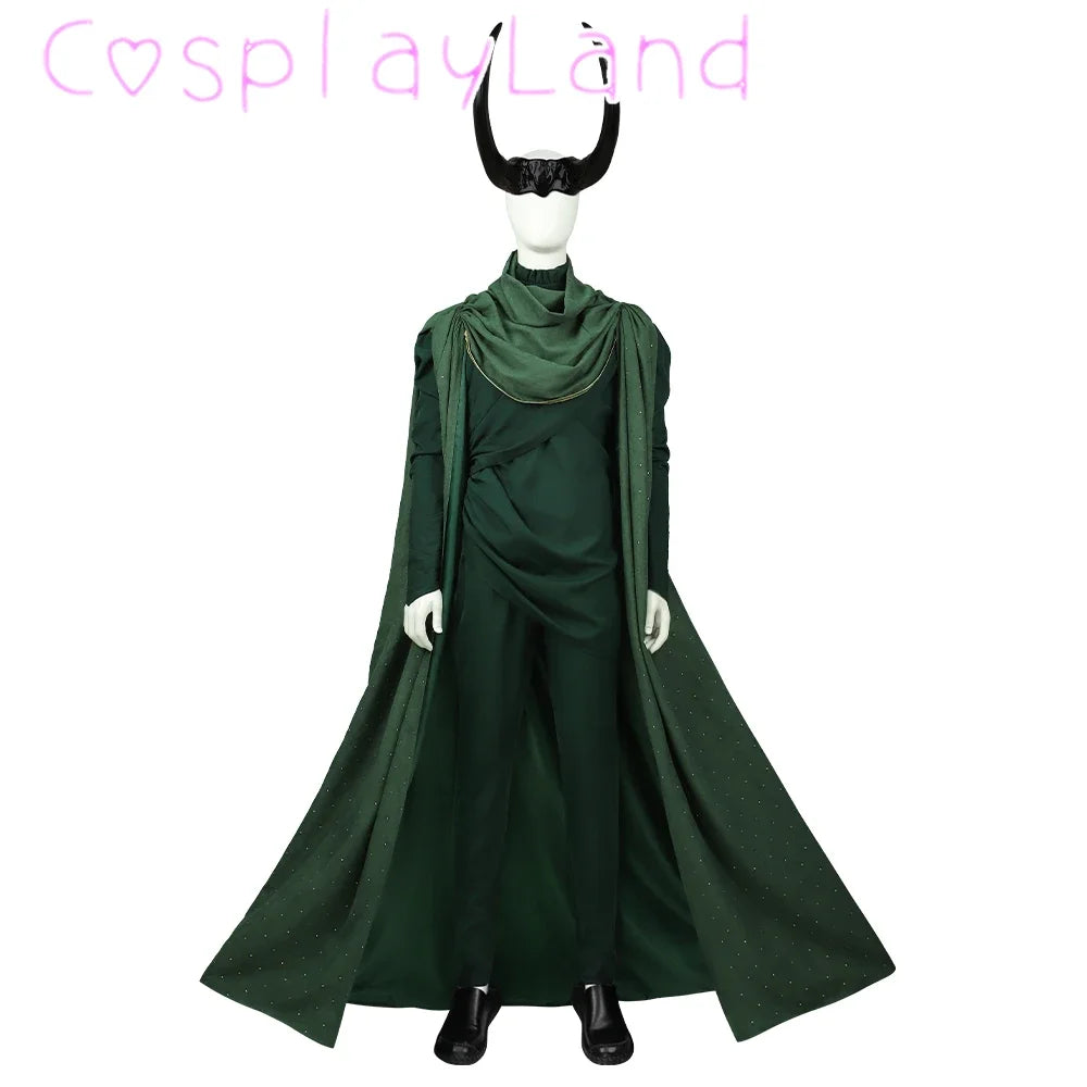 Green Outfit God of Evil Suit – Loki Cosplay Costume for Men