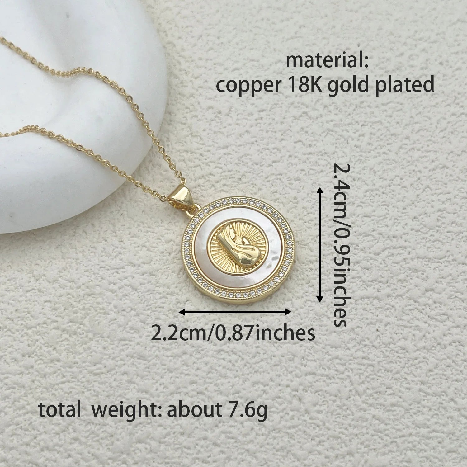 Catholic Jesus Cross Necklace – Gold Plated Copper with Saint Benedict, Virgin Mary & Zircon Details - Image 7