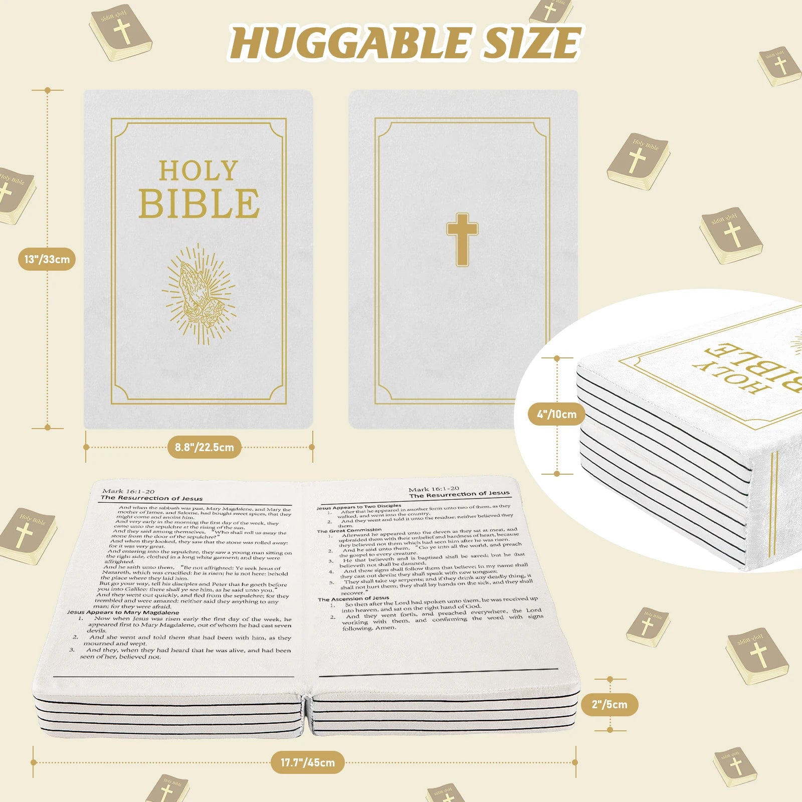 Mark 16 White Bible Memory Foam Pillow – Inspirational Christian Throw Pillow - Image 7