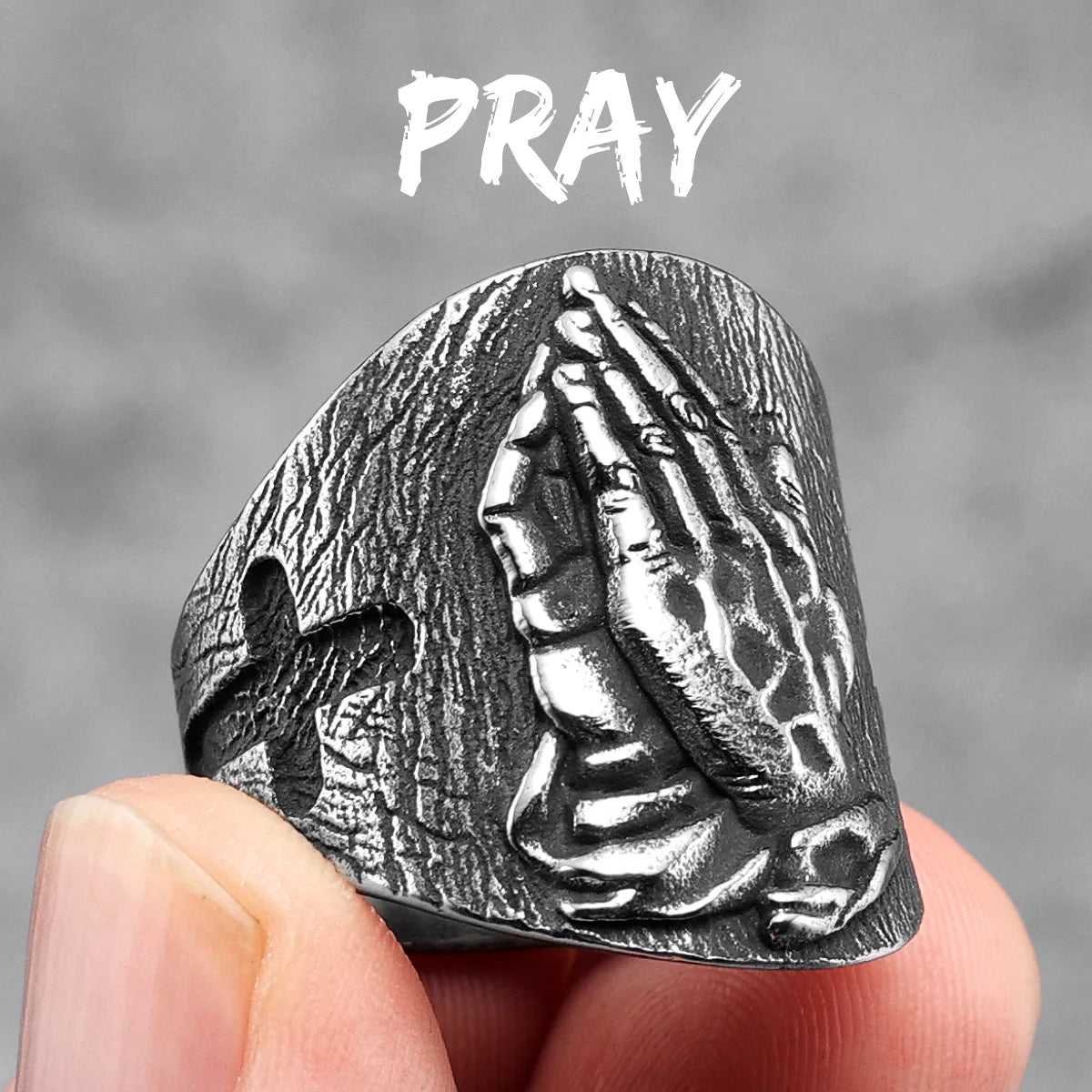 316L Stainless Steel Men’s Christian Jesus Face Ring - Image 11