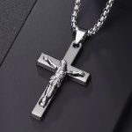 Christian Jesus Cross Necklace – Stainless Steel Pendant for Women & Men