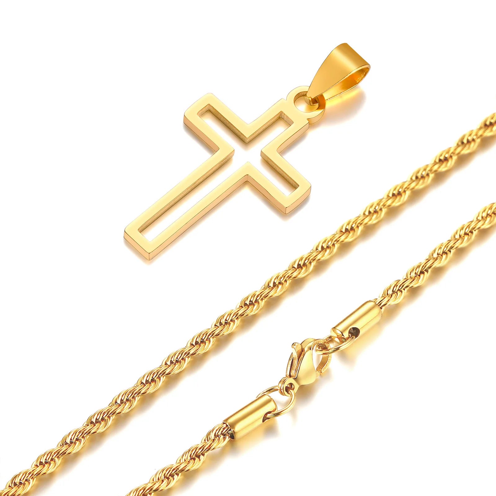 Casual Hollow Cross Necklace for Men & Boys - Image 15