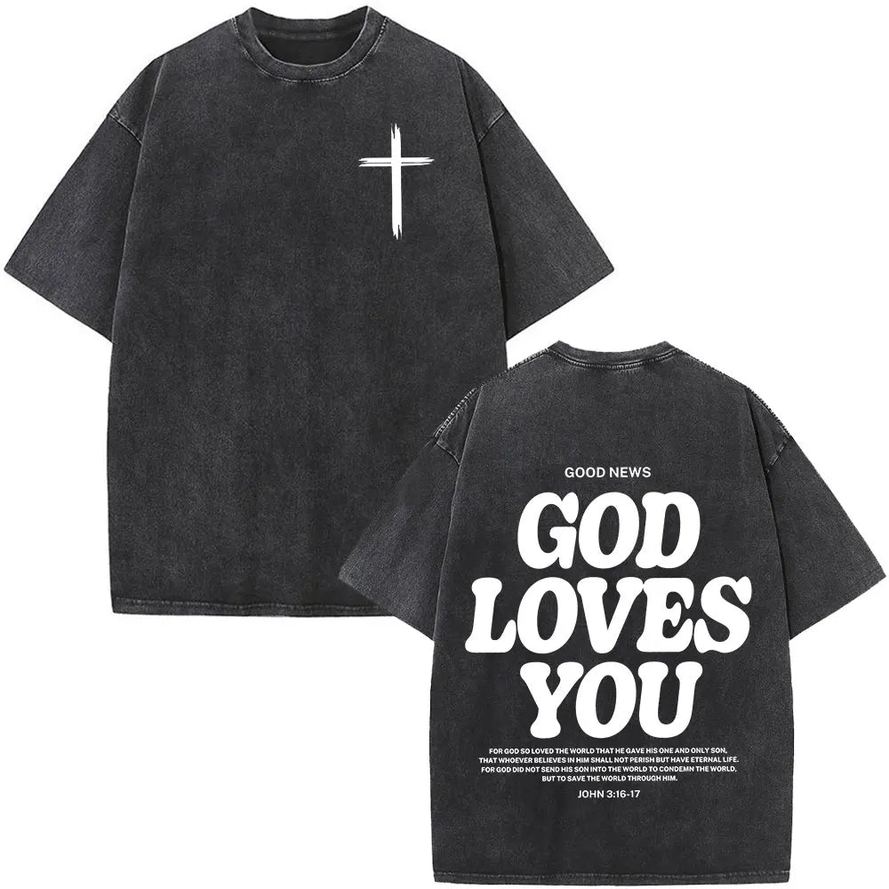 Christian Jesus Bible Verse Washed T-Shirt - Image 25
