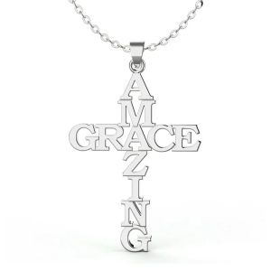 Amazing Grace Necklace – Stainless Steel Christian Jewelry for Men