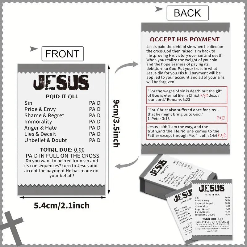 50/100 Pcs Gospel Booklet Cards – Pocket Bible Verse & Prayer Postcard Set - Image 2