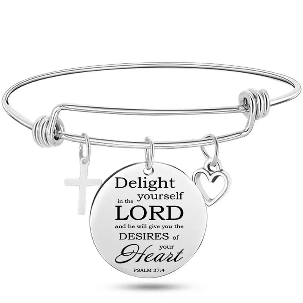 DAVINI Stainless Steel Adjustable Bible Verse Bangle – 20 Inspiring Christian Styles - Image 10