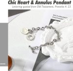 Love Heart Bible Verse Bracelet – Silver/Gold OT Clasp Chain Jewelry Gift for Women