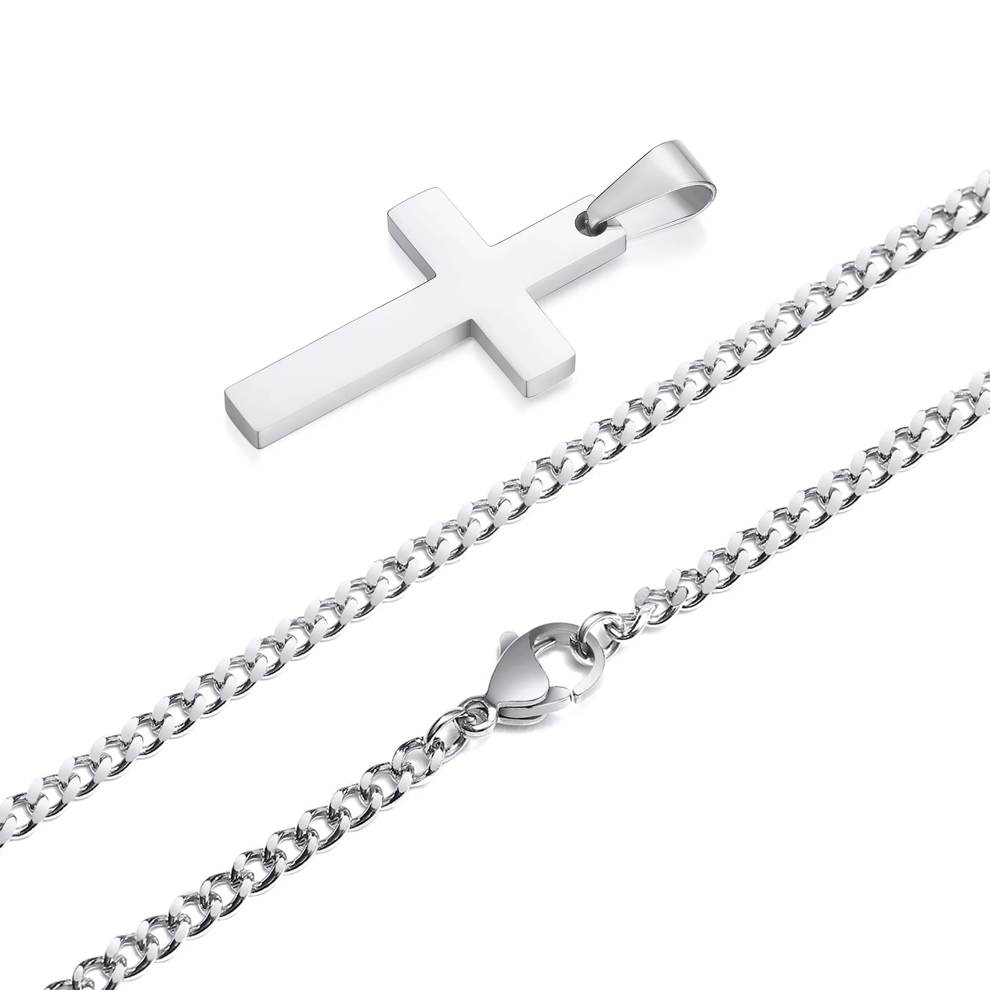 Casual Cross Pendant Necklace – Waterproof Stainless Steel Jewelry for Men & Boys - Image 8