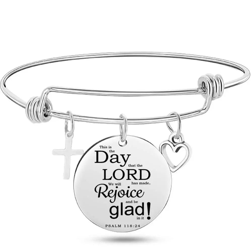 DAVINI Stainless Steel Adjustable Bible Verse Bangle – 20 Inspiring Christian Styles - Image 8