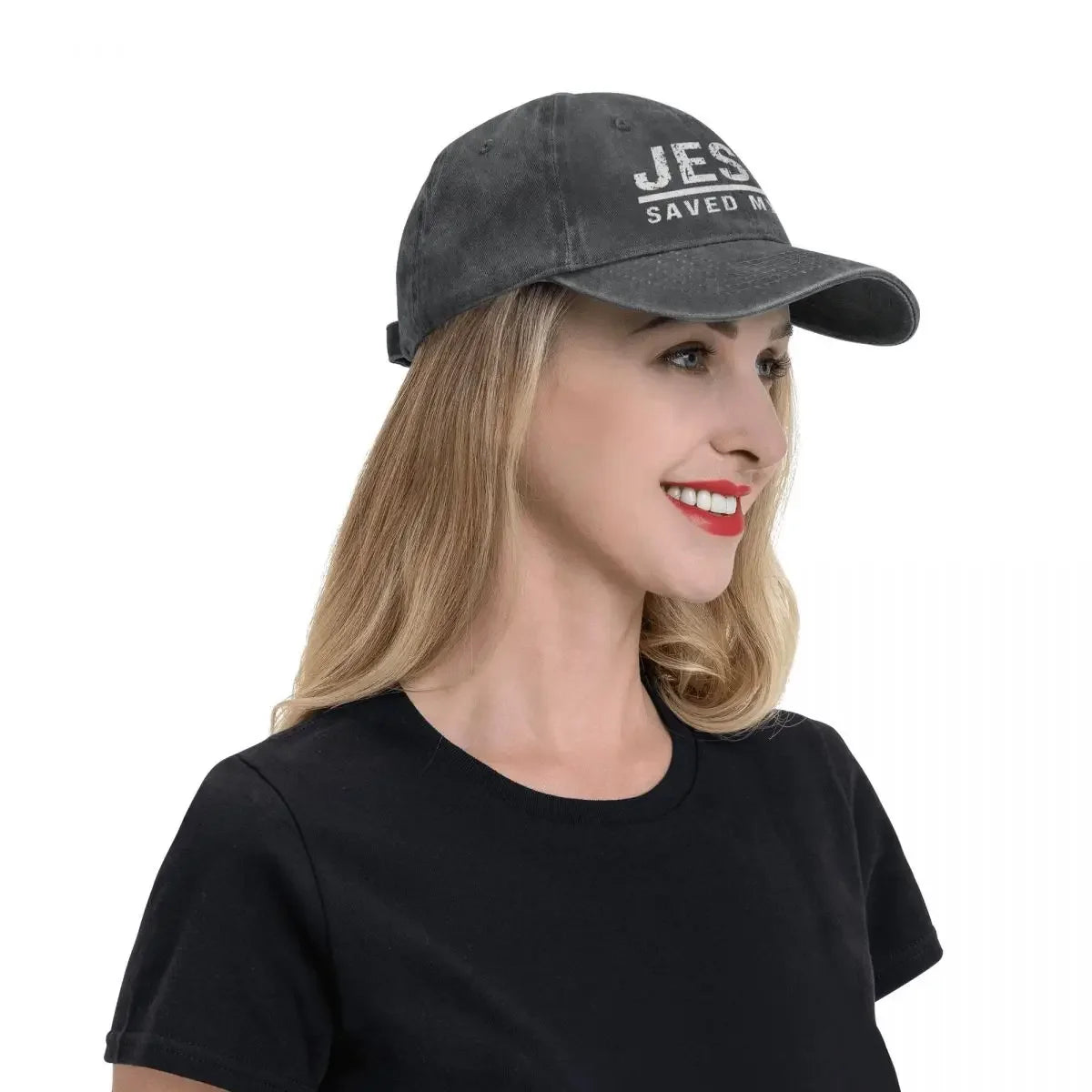 New Casual Washed Cotton Jesus Saved My Life Baseball Cap - Image 6