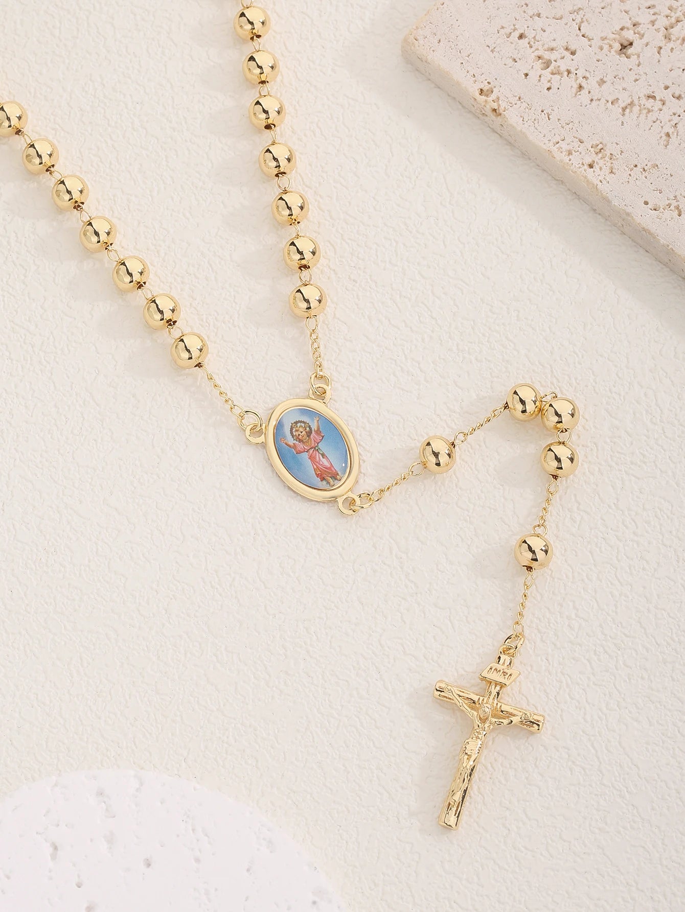 FanSibao Holy Son Jesus Cross Pendant Necklace – 24K Plated Christian Jewelry for Men & Women - Image 3