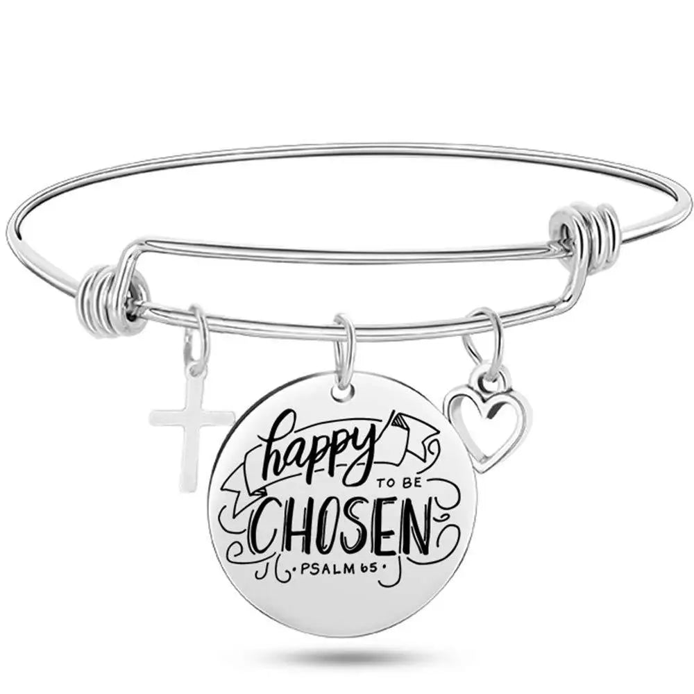 DAVINI Stainless Steel Adjustable Bible Verse Bangle – 20 Inspiring Christian Styles - Image 16