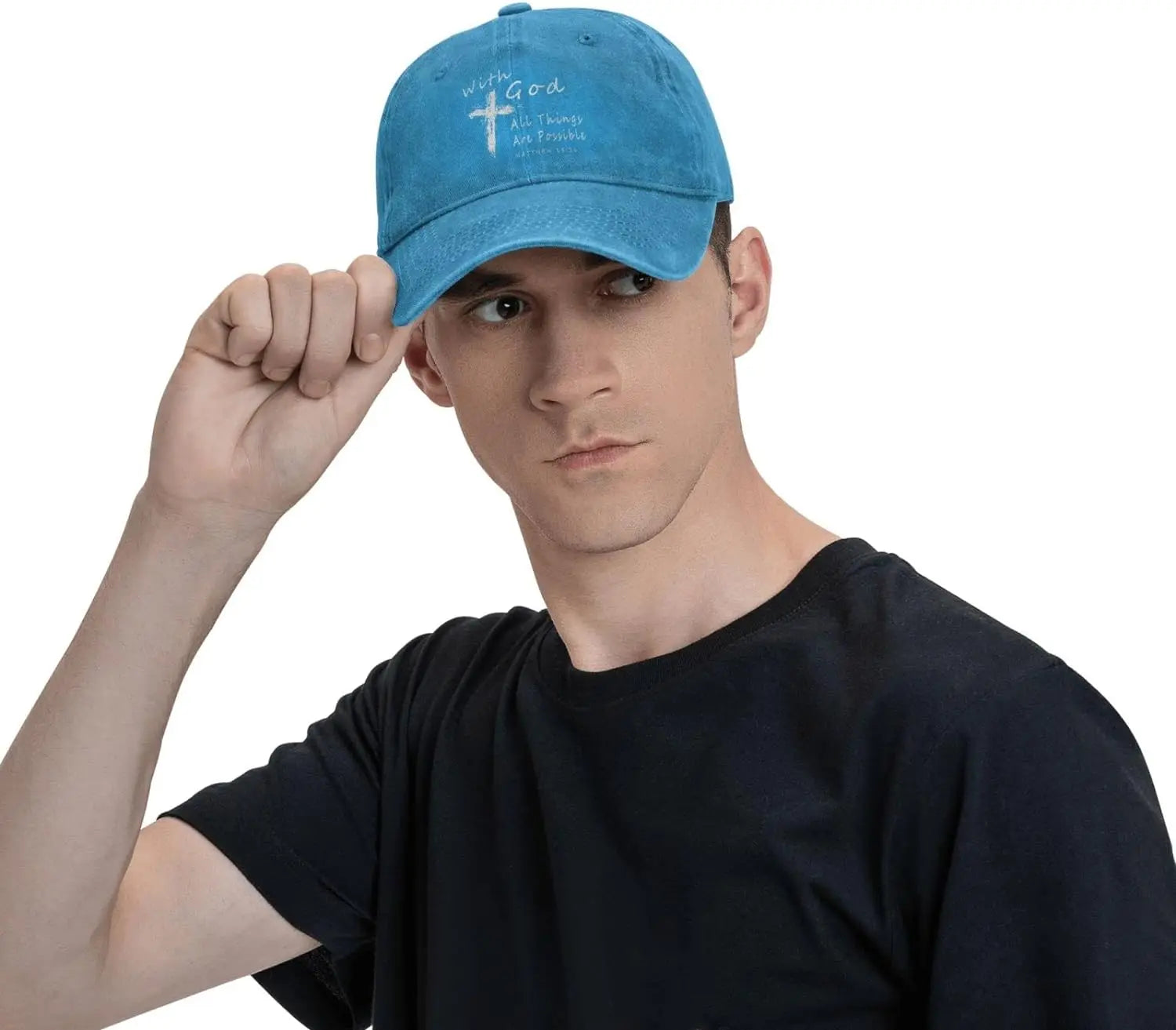 "With God All Things Are Possible" Baseball Cap – Unisex Christian Faith Hat - Image 4