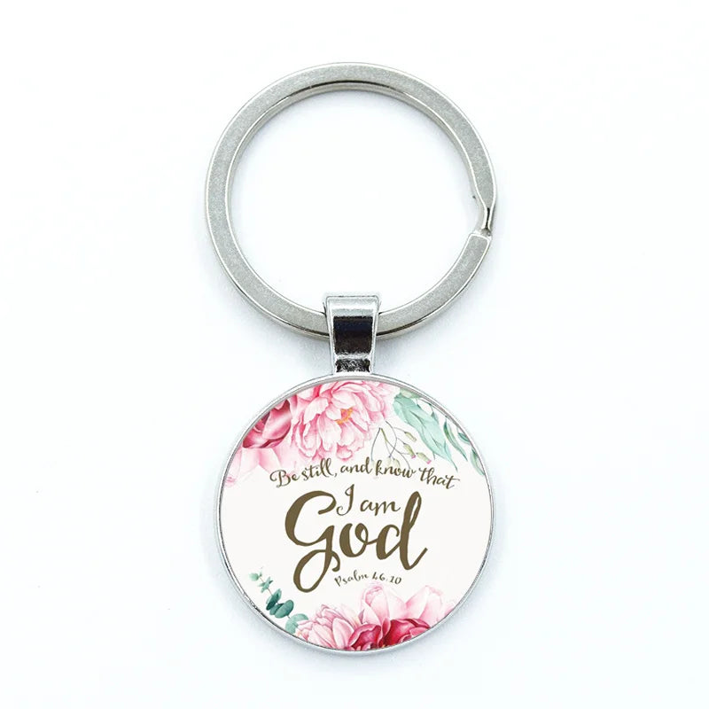 Give Thanks With A Grateful Heart Keychain – Bible Verse Glass Cabochon Charm Gift - Image 14