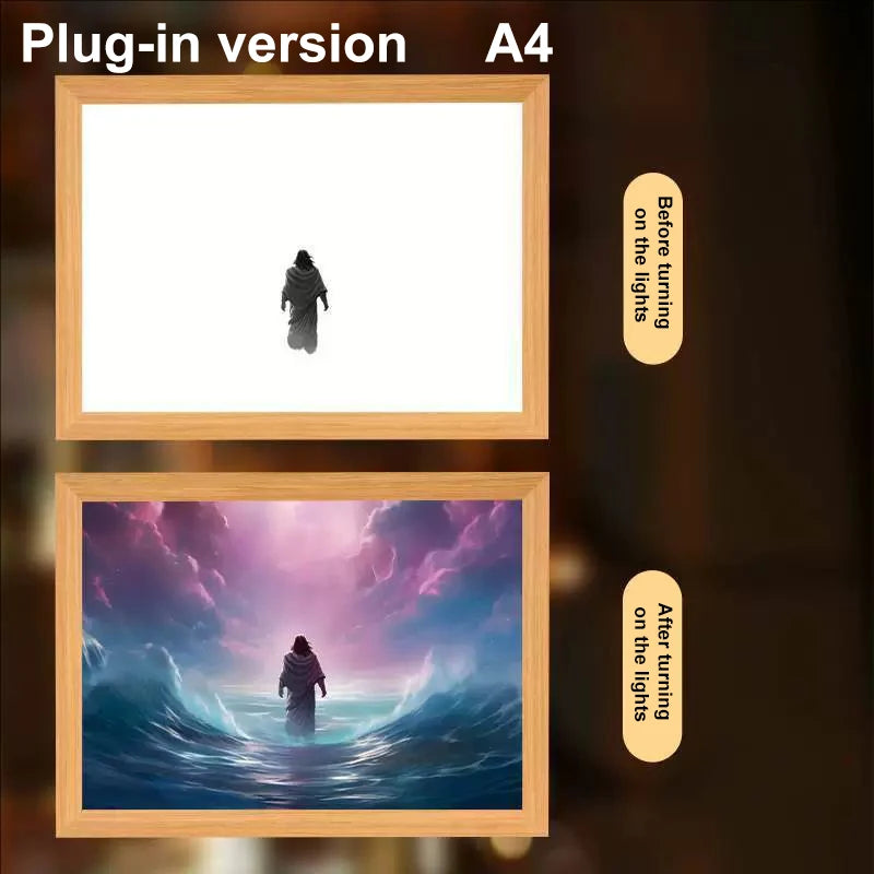 Lumin Works "Jesus – I Am Always With You" 4D LED Wall Art Light - Image 36