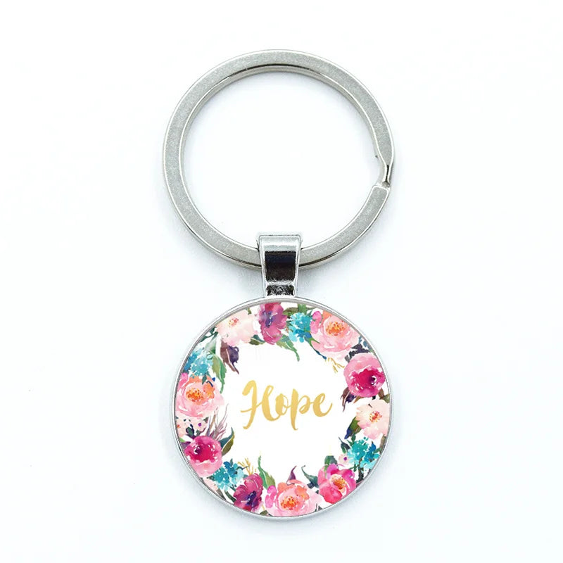 Give Thanks With A Grateful Heart Keychain – Bible Verse Glass Cabochon Charm Gift - Image 15