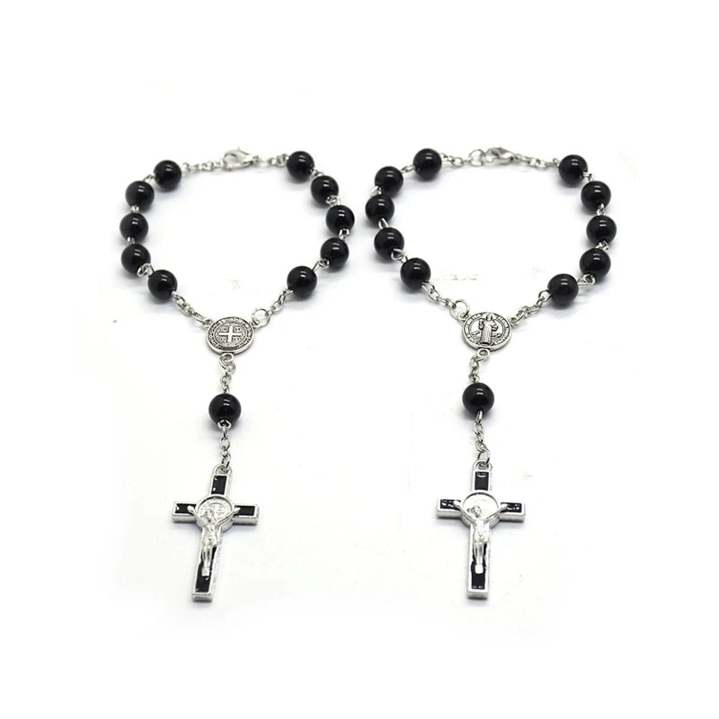 Exquisite Rosary Cross Bracelet - Image 2