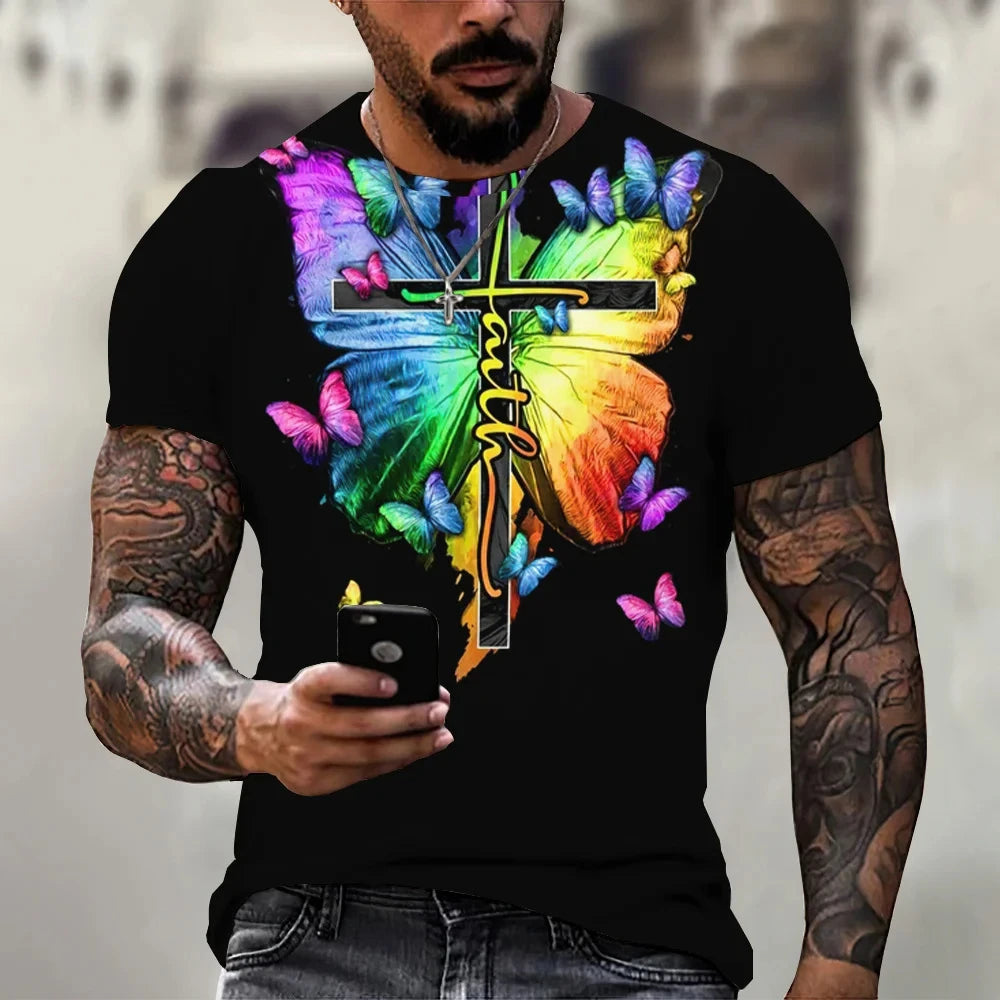 Gothic Jesus T-Shirt – Christian Cross Graphic Streetwear for Men & Women - Image 5